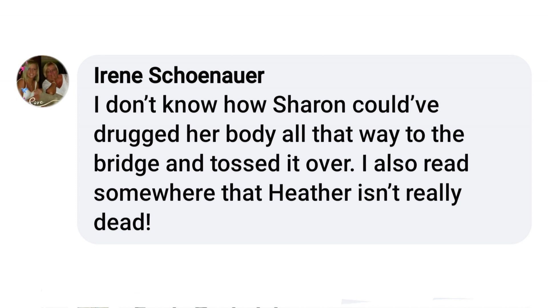 A viewer&#039;s theory on Heather&#039;s murder and Sharon&#039;s involvement (via Betty Williams / Facebook)