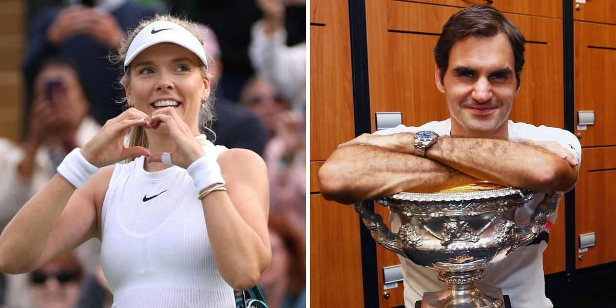 Katie Boulter and Roger Federer