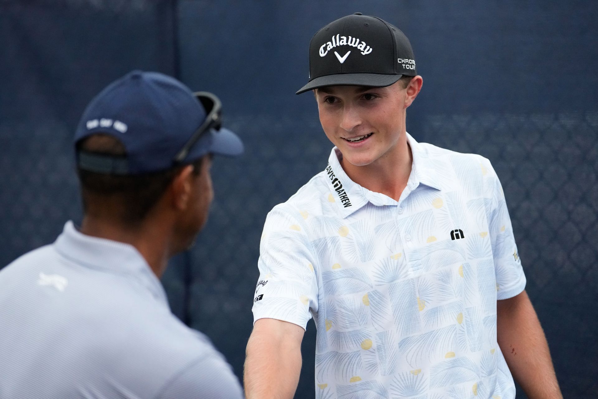 Blades Brown meeting Tiger Woods at the 76th U.S. Junior Amateur Championship - Day Two - Source: Getty