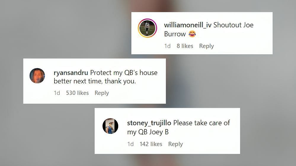 Bengals fans jump on Olivia Ponton&#039;s IG post after model calls in Joe Burrow&#039;s house burglary. (Image source: IG/Ponton)