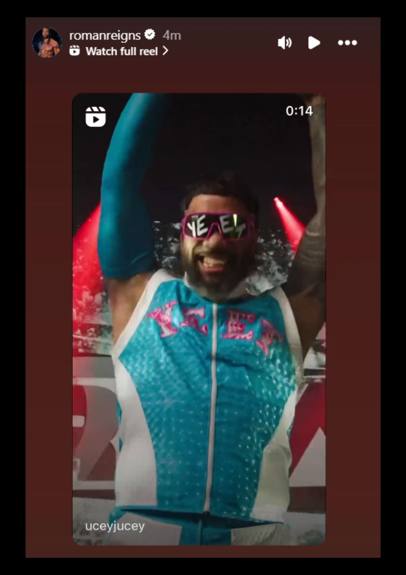 Roman Reigns shares Jey Uso&#039;s promotional video package for WWE RAW on Netflix [Image credit: Screenshot of Reigns&#039; Instagram story]