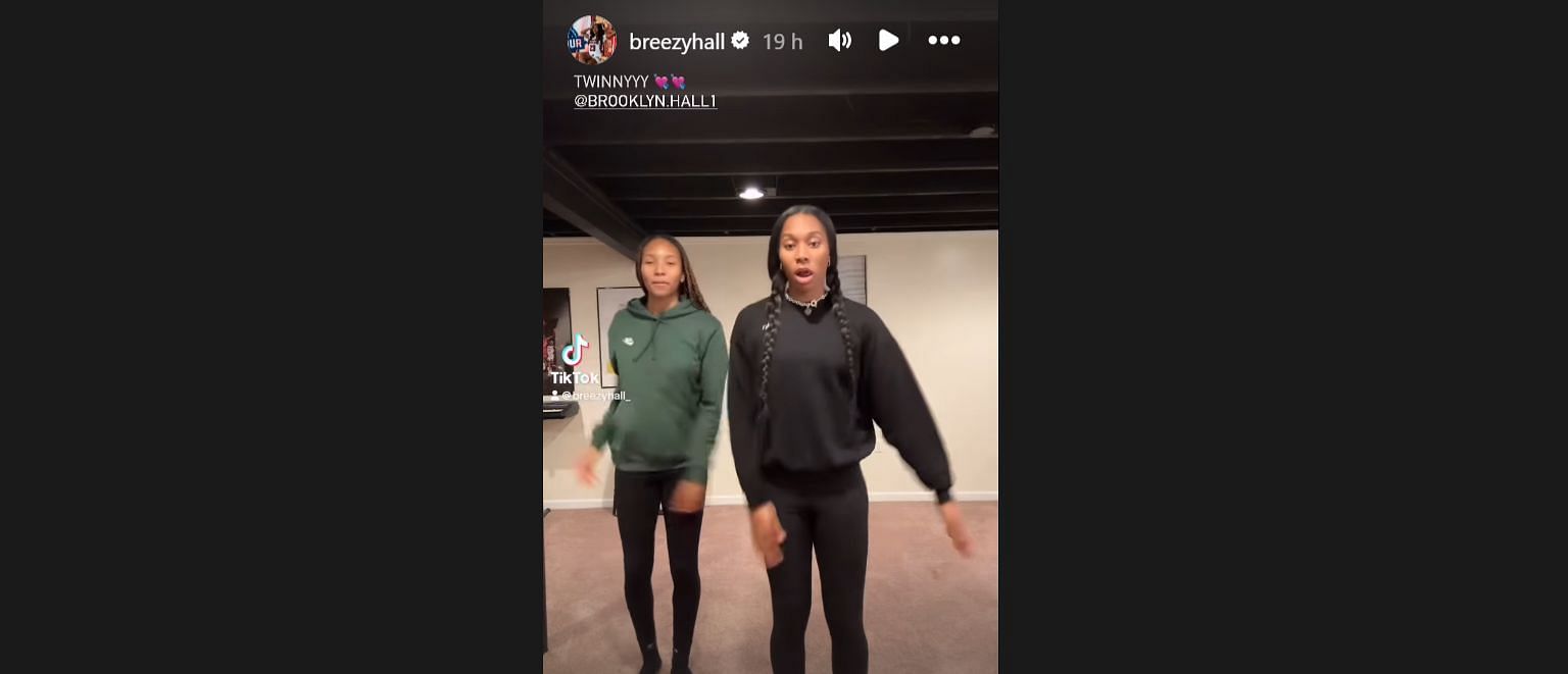 South Carolina star Bree Hall enjoyed a short dance session with her younger sister, Brooklyn.