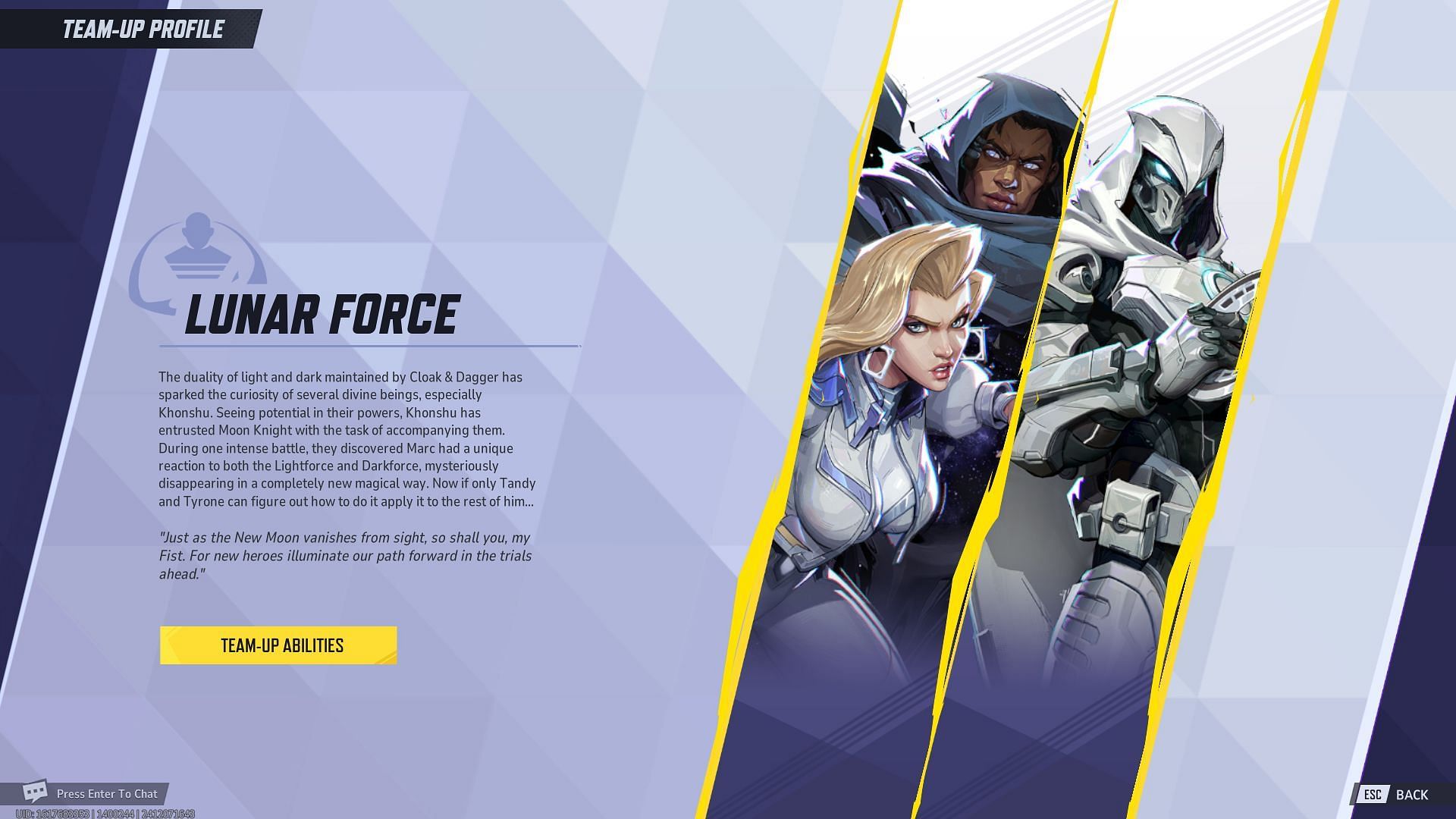 Lunar Force Team-Up between Moon Knight and Cloak and Dagger (Image via NetEase Games)