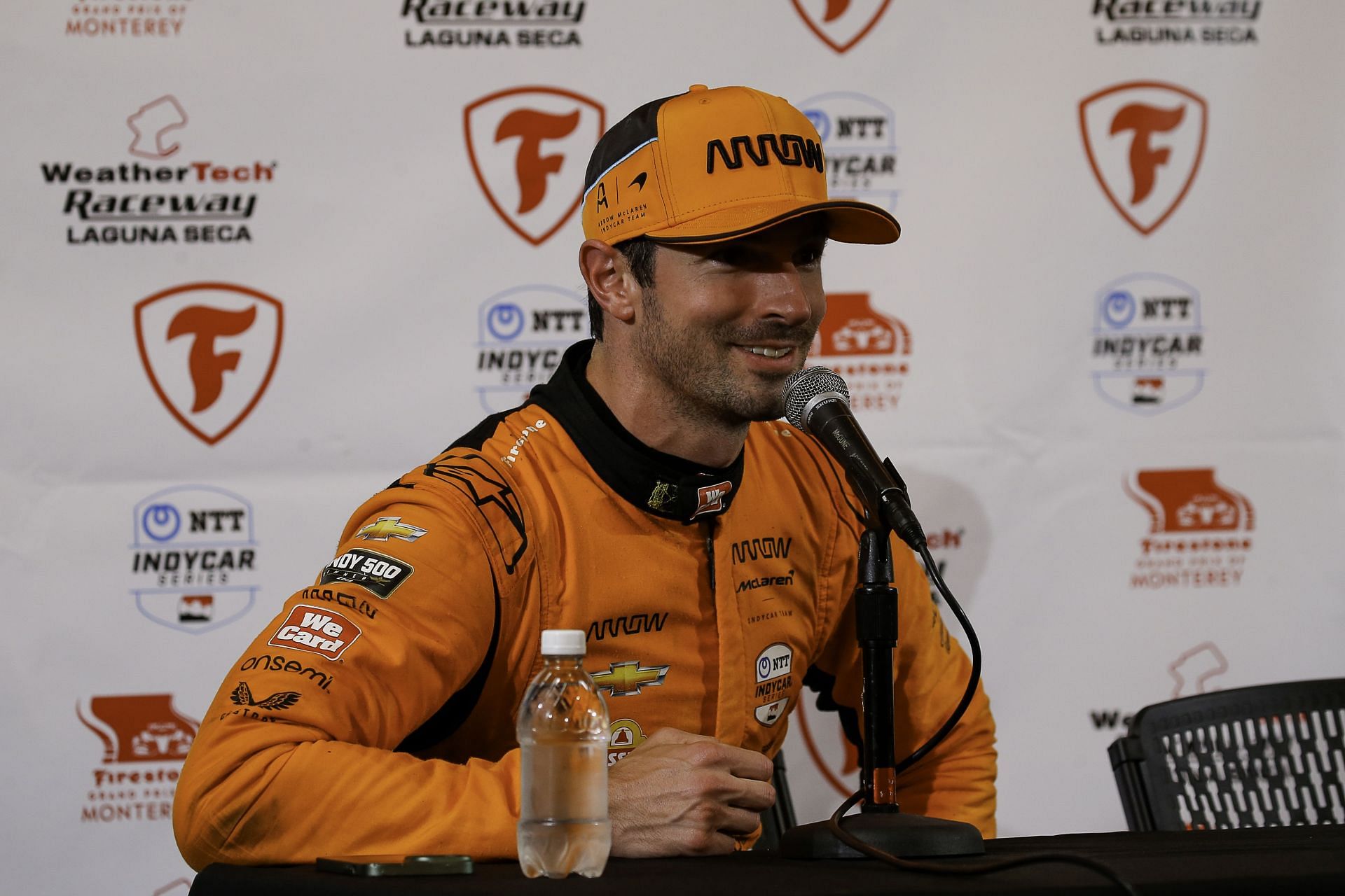  Alexander Rossi during the post race conference at the NTT IndyCar Series Firestone Grand Prix of Monterey - Source: Getty