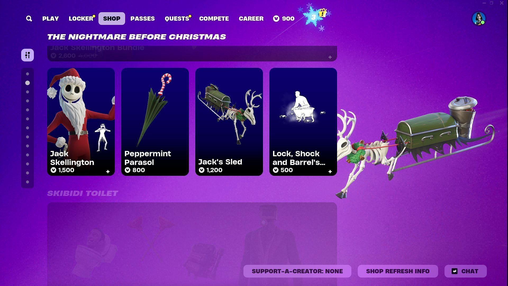 You can purchase the Jack Skellington skin in Fortnite separately as well (Image via Epic Games)