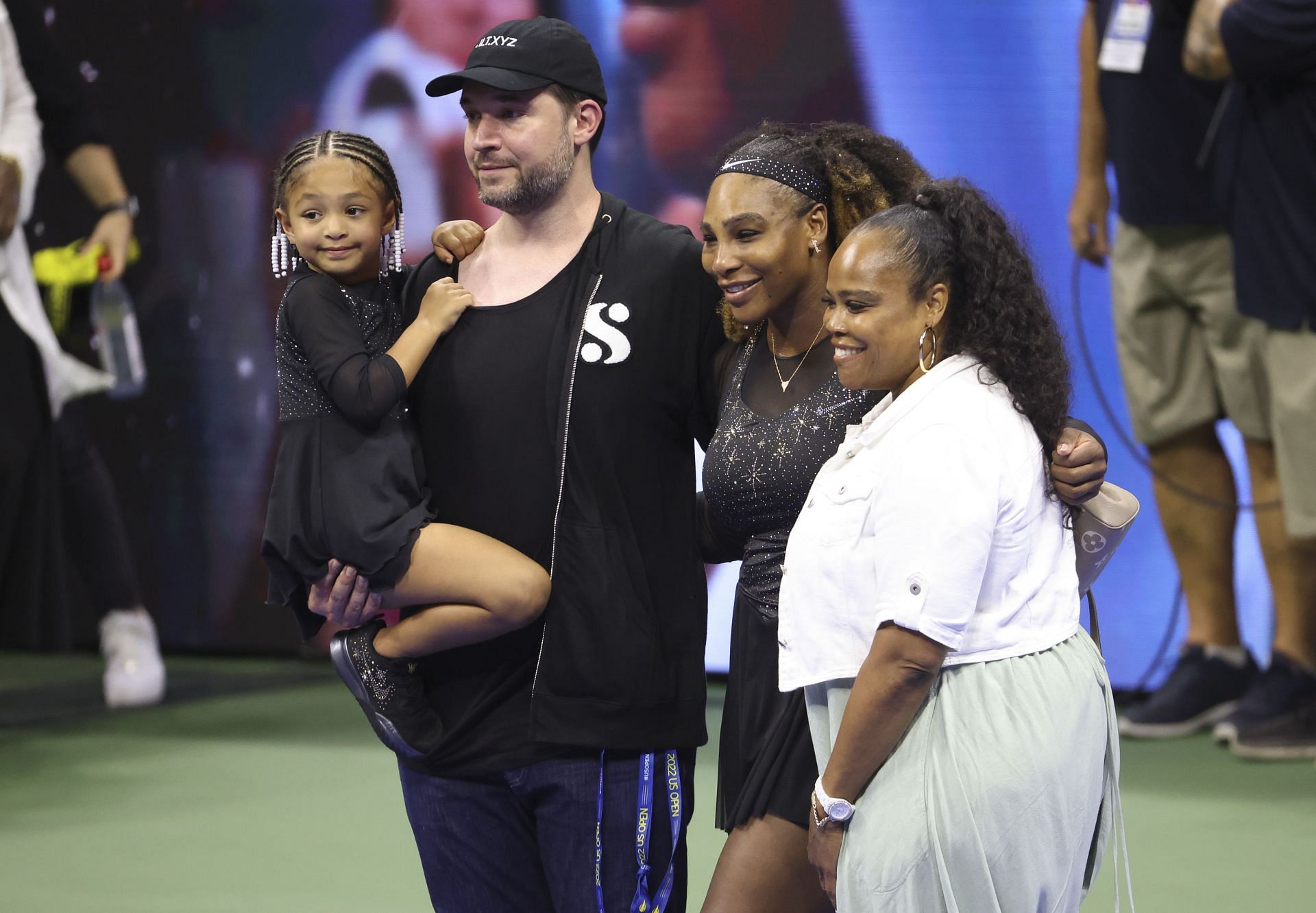 Serena Williams pictured with her family at the 2022 US Open | Image Source: Getty