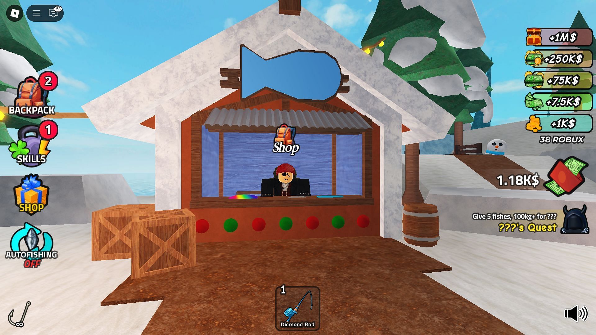 Bob's Shop in Christmas Village (Image via Roblox)