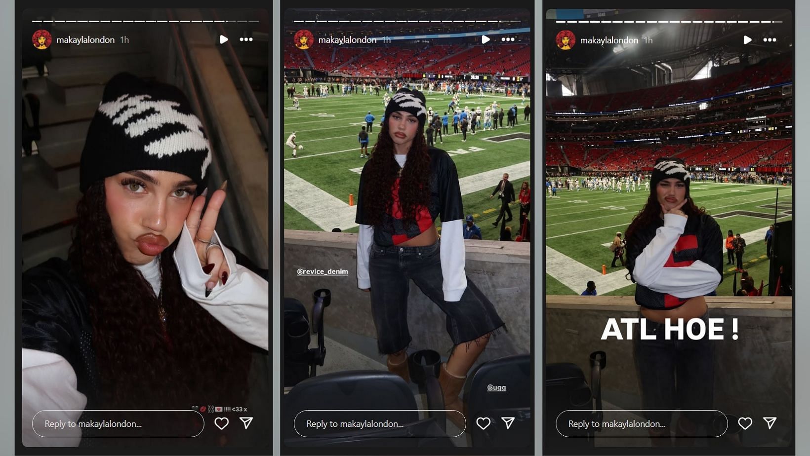 Drake London&rsquo;s sister Makayla shows off a stylish game-day fit while rooting for Falcons WR (Credits: IG/Makayla London)