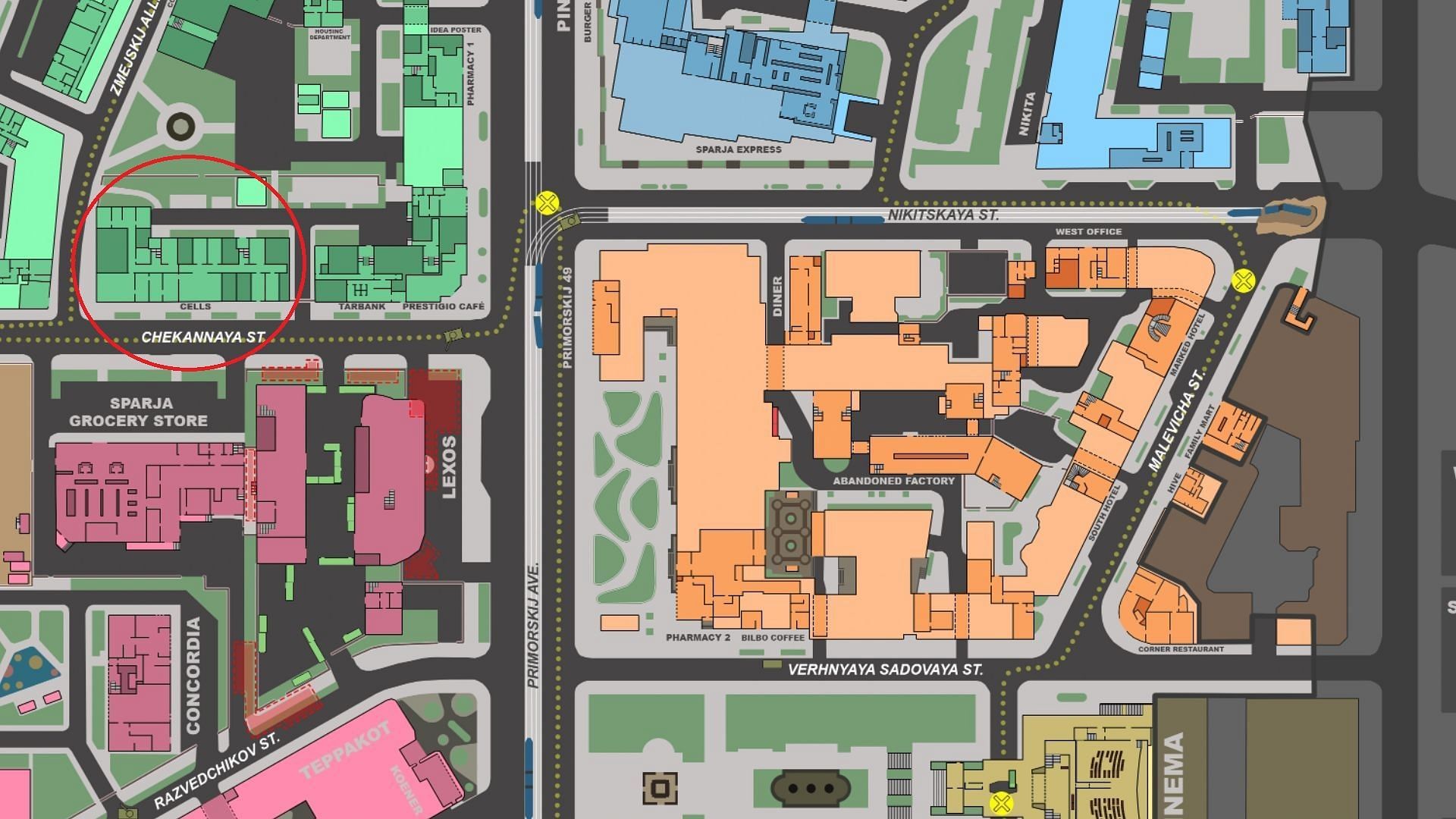 Chekannaya 15 building location (Image via Battlestate Games || Tarkov Wiki)