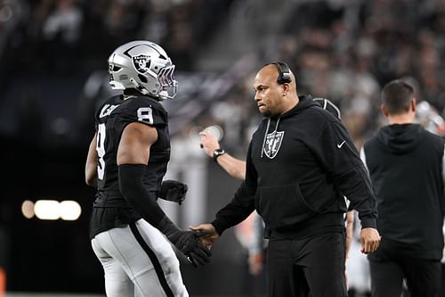 Antonio Pierce, right, during Atlanta Falcons v Las Vegas Raiders - Source: Getty