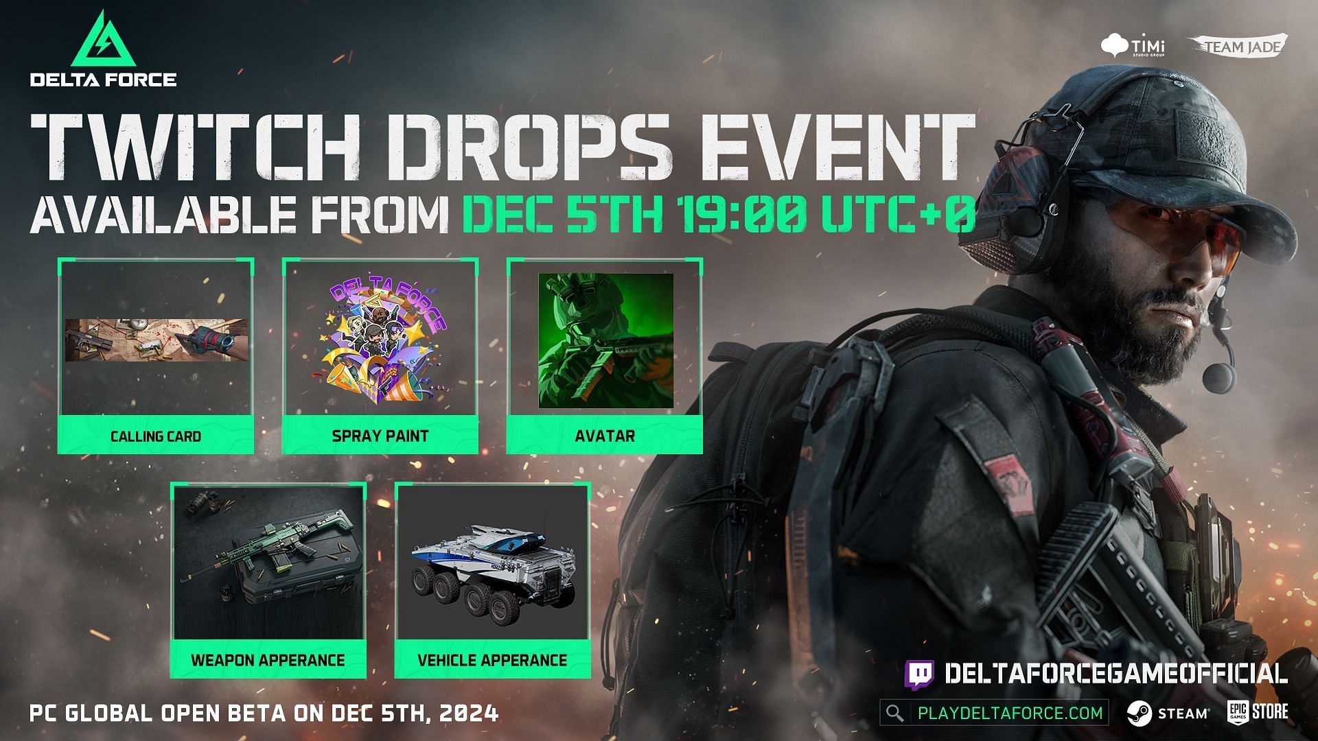 DF Hawk Ops all Twitch exclusive rewards (Image via TiMi Studio Group)