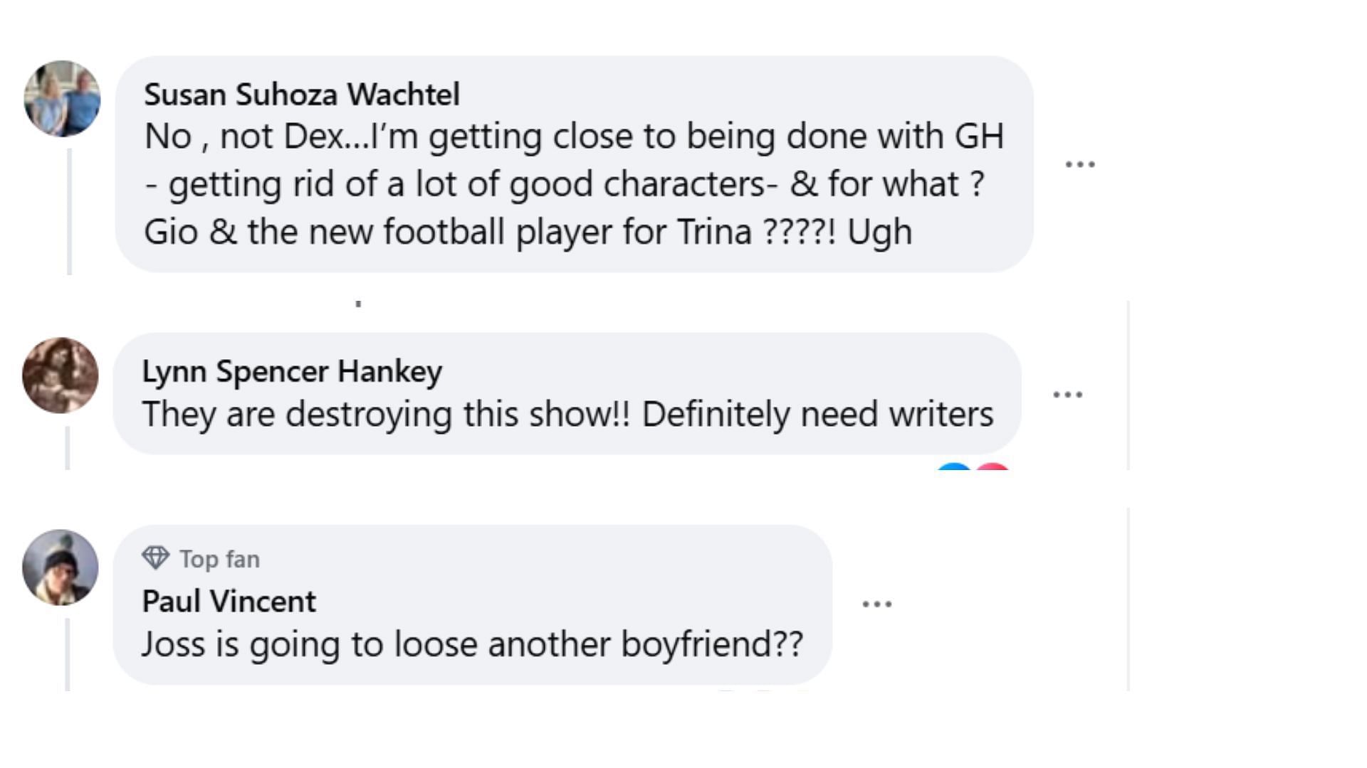 Fans are unhappy with the writers (Image via Facebook/General Hospital Promo)