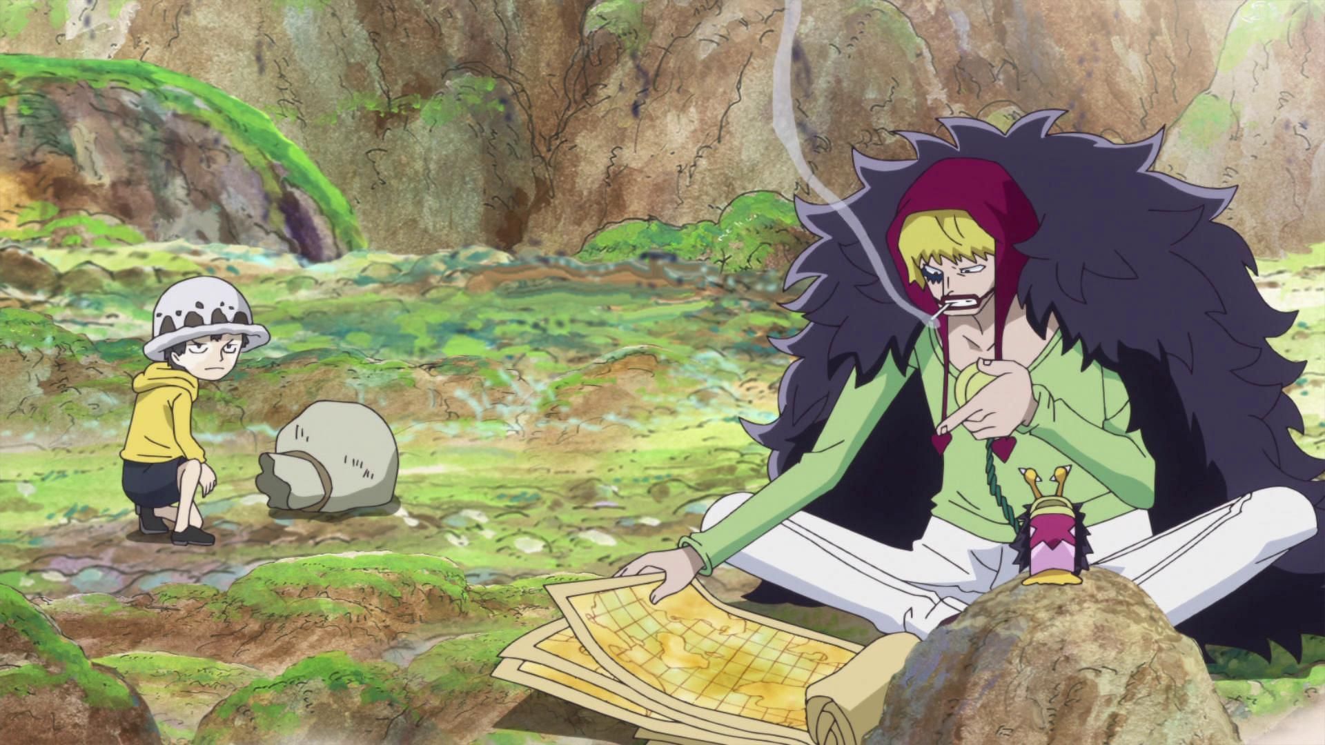 Law as a child with his mentor Corazon (Image via Toei Animation)