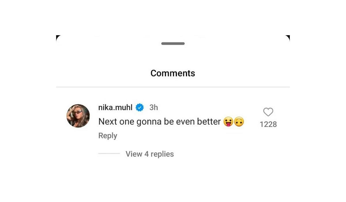 Nika comments on Paige&#039;s Instagram post