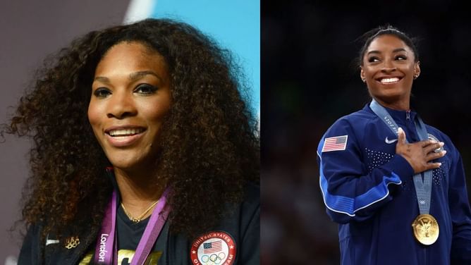 Simone Biles drops 2-word reaction to encounter with Serena Williams after being called the "GOAT" by tennis icon