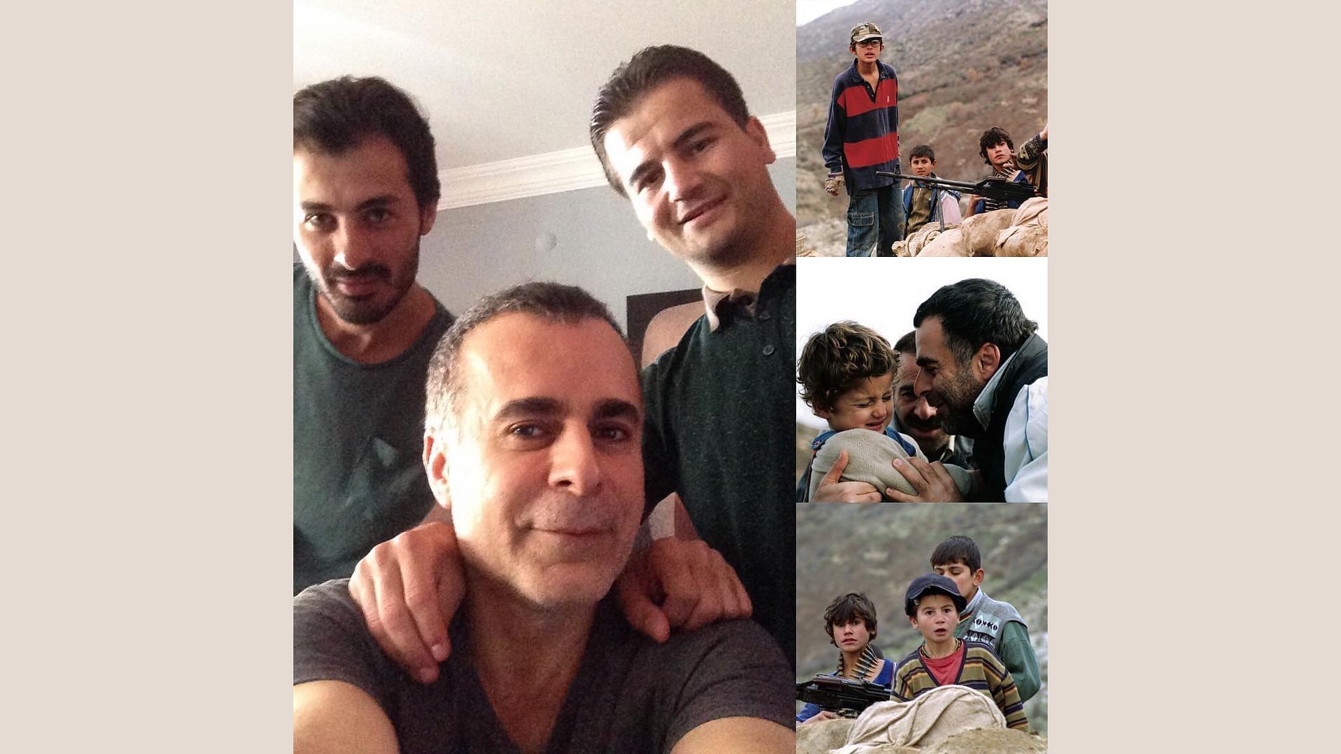 Ghobadi with the actors of Turtles Can Fly 13 years after its release (Image via Bahman Ghobadi Instagram)