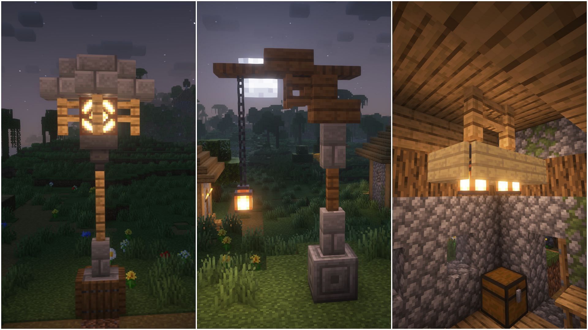 There are several ways to create a lamp design in Minecraft (Image via Mojang Studios)