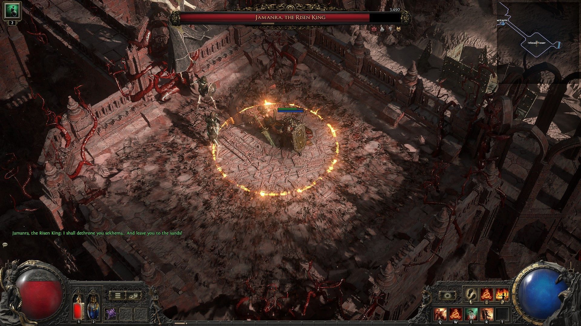 Circle to stand on to avoid AOE damage (Image via GGG)