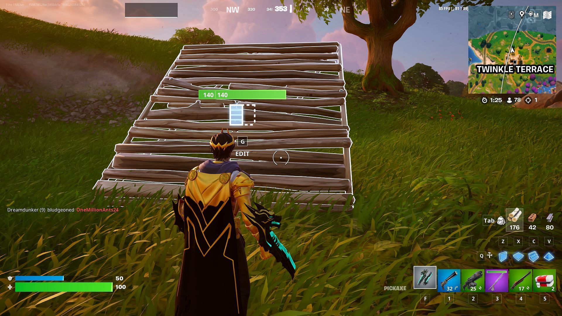 Simple Edit in Fortnite can be a great tool for new players and those getting started with building in the game. (Image via Epic Games)