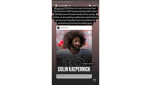 Colin Kaepernick's wife Nessa speaks for husband in IG rant [Image credit: @nessnitty IG]