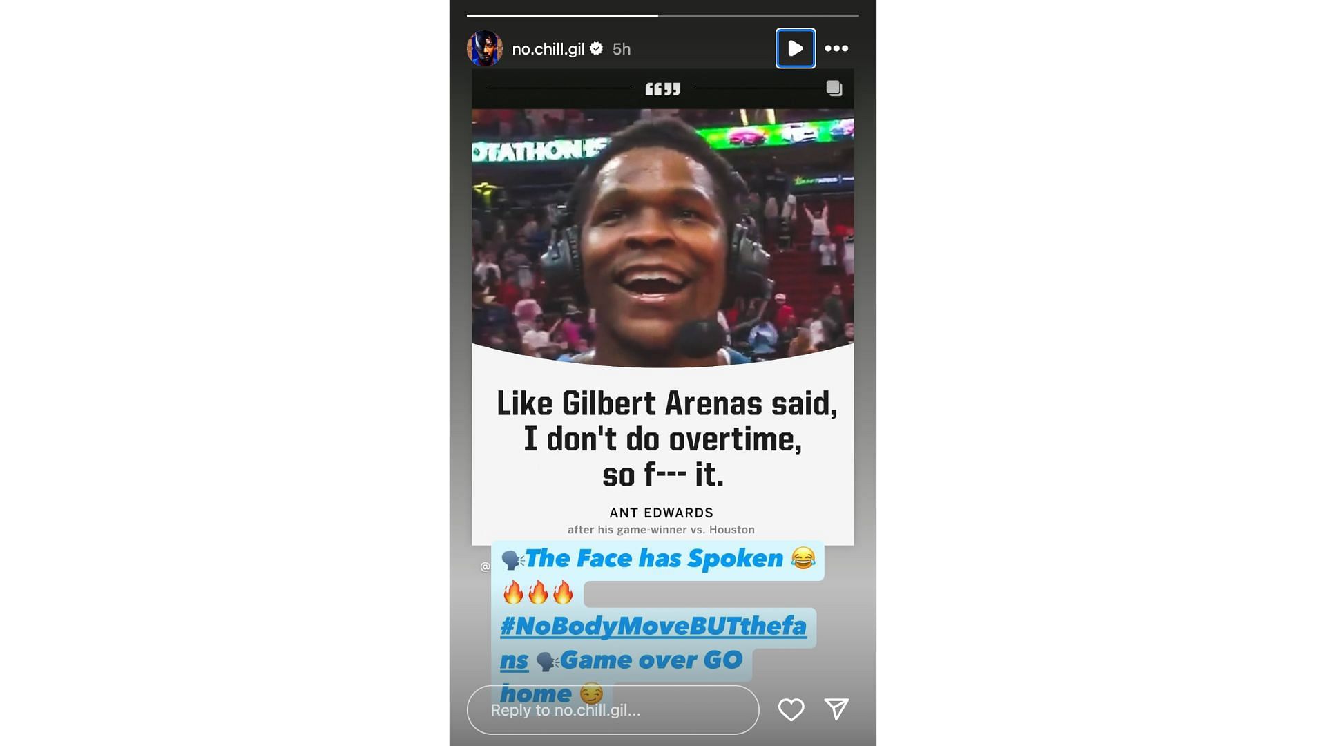 Gilbert Arenas responds to Anthony Edwards&#039; tribute following his game-winning shot for the Timberwolves. Photo Credit: Imagn