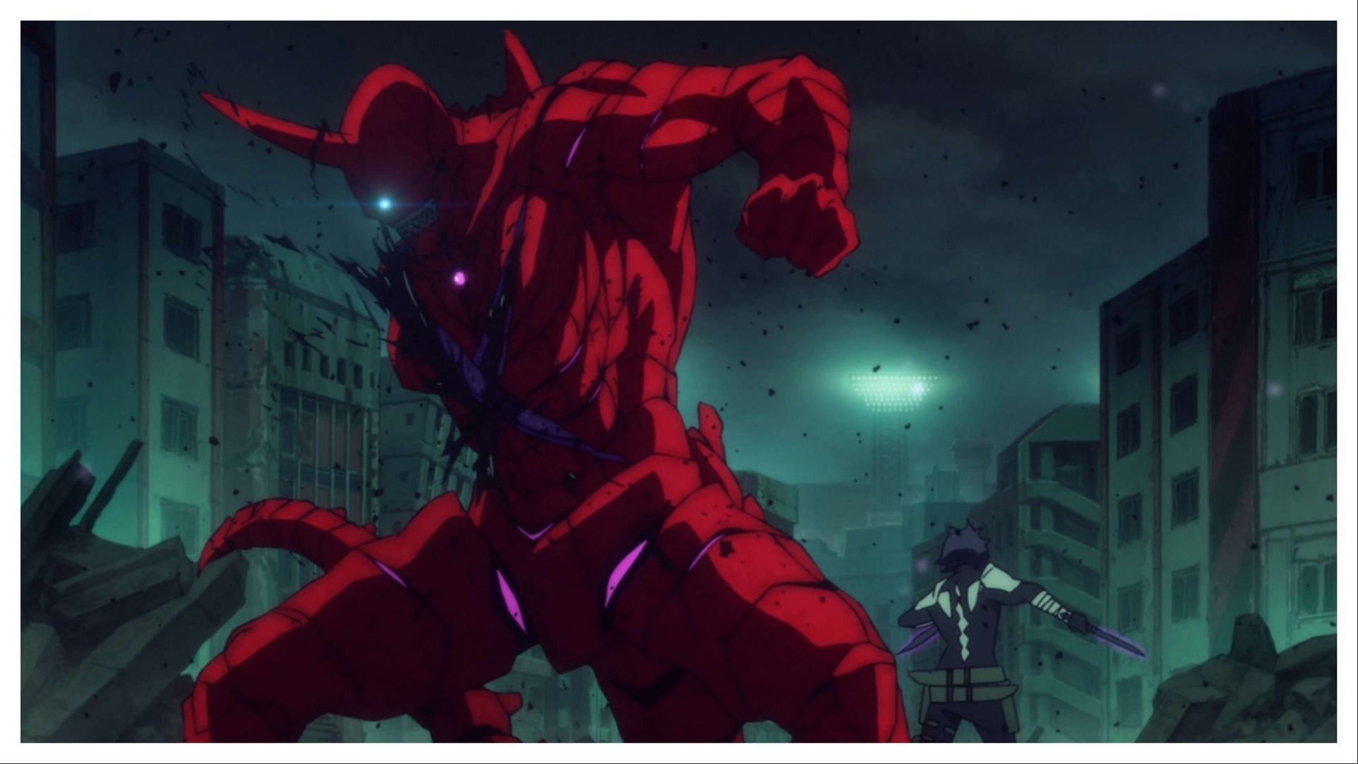 Hoshina&#039;s battle with Kaiju No. 10 (Image via Production I.G)