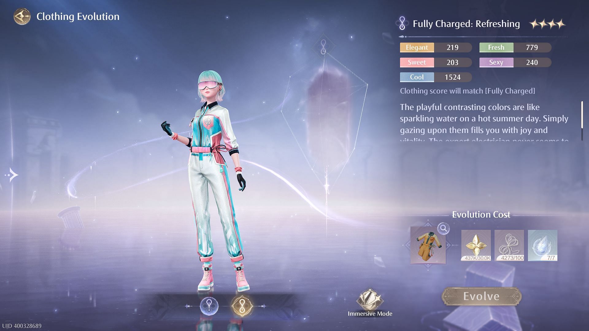 Calm Thoughts are used to evolve Outfits in Infinity Nikki (Image via InFold Games)