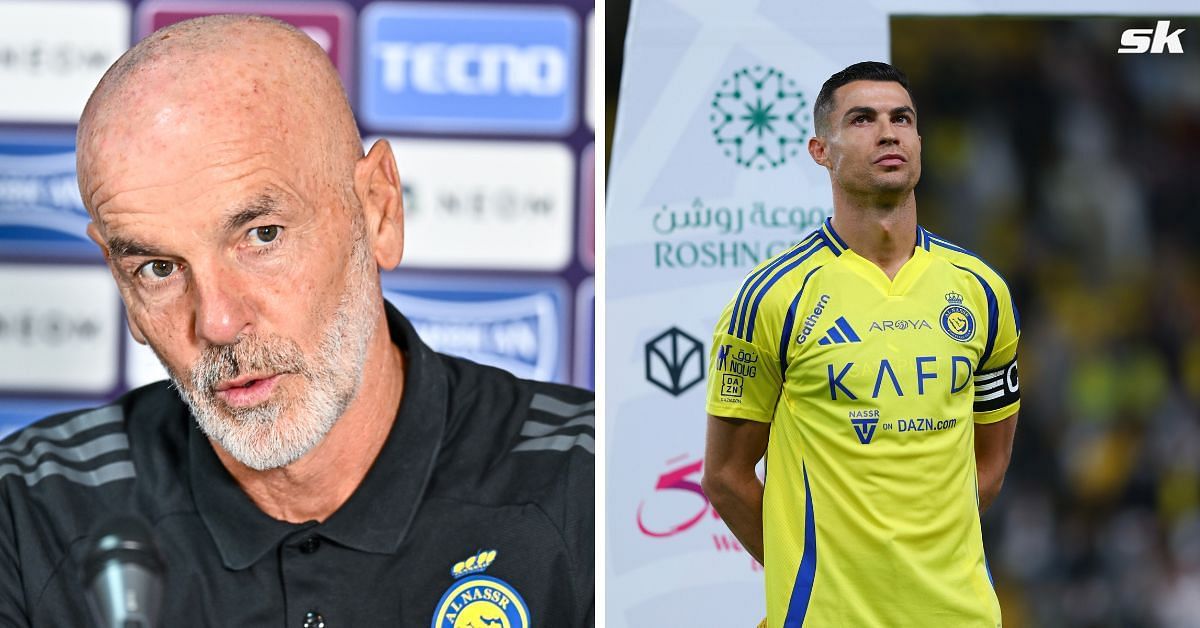 Cristiano Ronaldo (right) and Stefano Pioli
