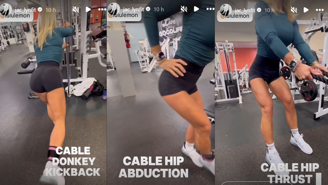 Screenshots of Jaclyn Cordeiro&#039;s Instagram story (Images from - Instagram.com/@jac_lynfit IG stories)