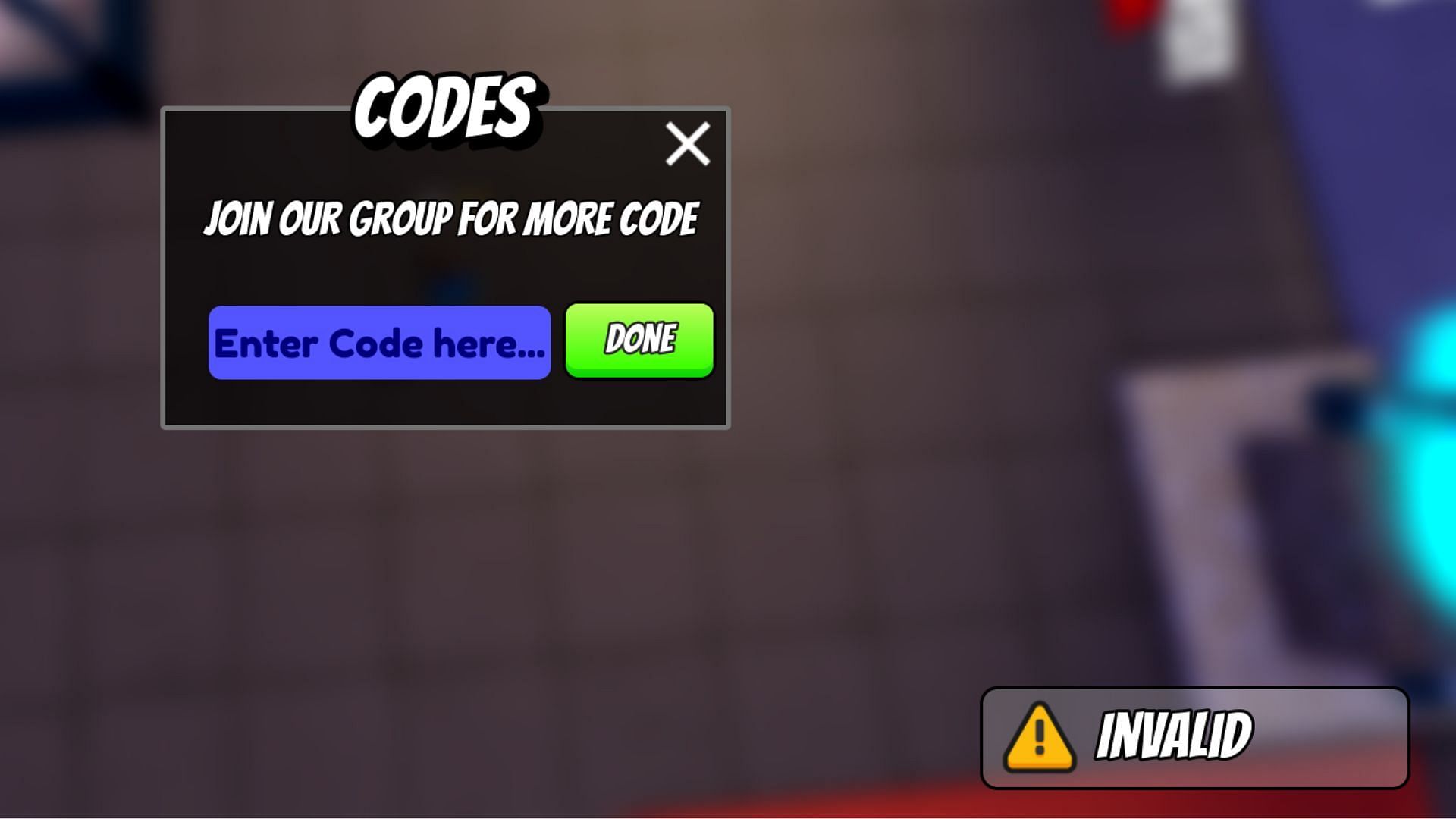 Punch League invalid code issue (Image via Roblox)