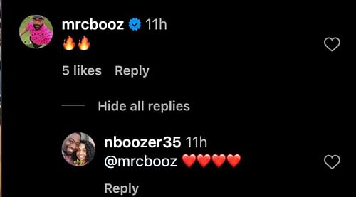 Carlos and Natasha Boozer's replies