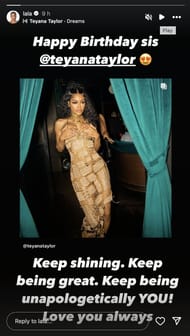 La La Anthony's heartwarming wish for Teyana Taylor's 34th birthday (Image via Instagram @lala)