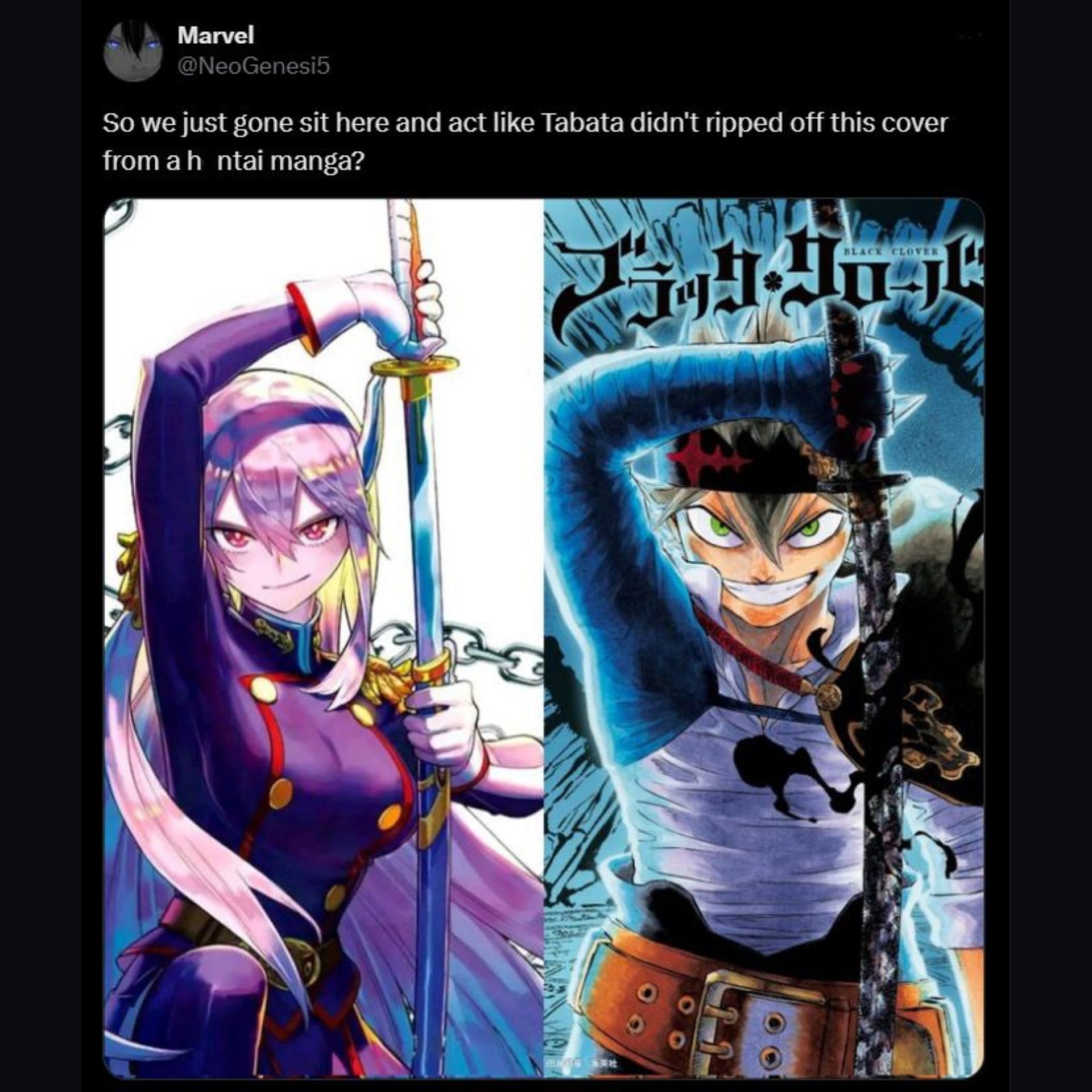 Boruto fan accusing Black Clover of copying Chained Soldier (Image via X/@NeoGenesi5)