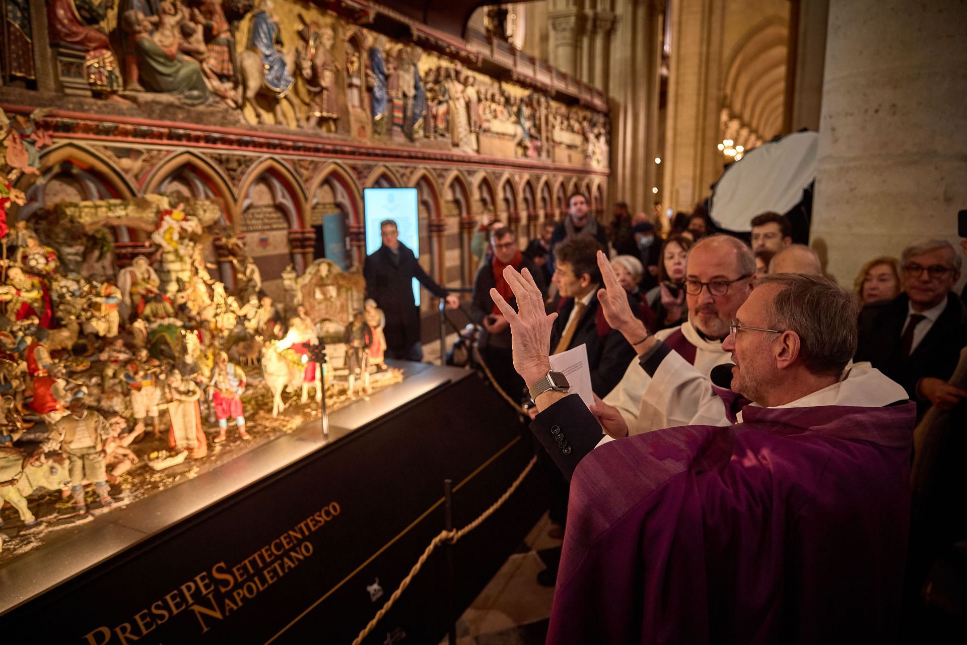 Blessing Of The Nativity Scene At Notre-Dame Cathedral (Image via Getty)