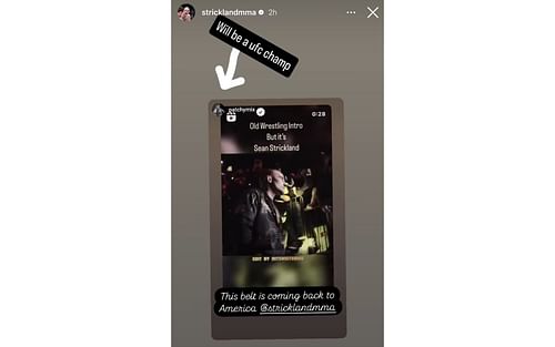 Strickland's Instagram story