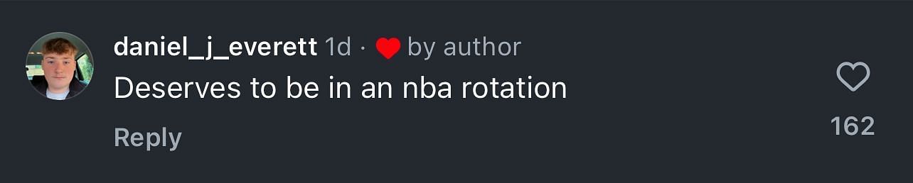 &quot;Deserves to be in an NBA rotation,&quot; one user claimed.