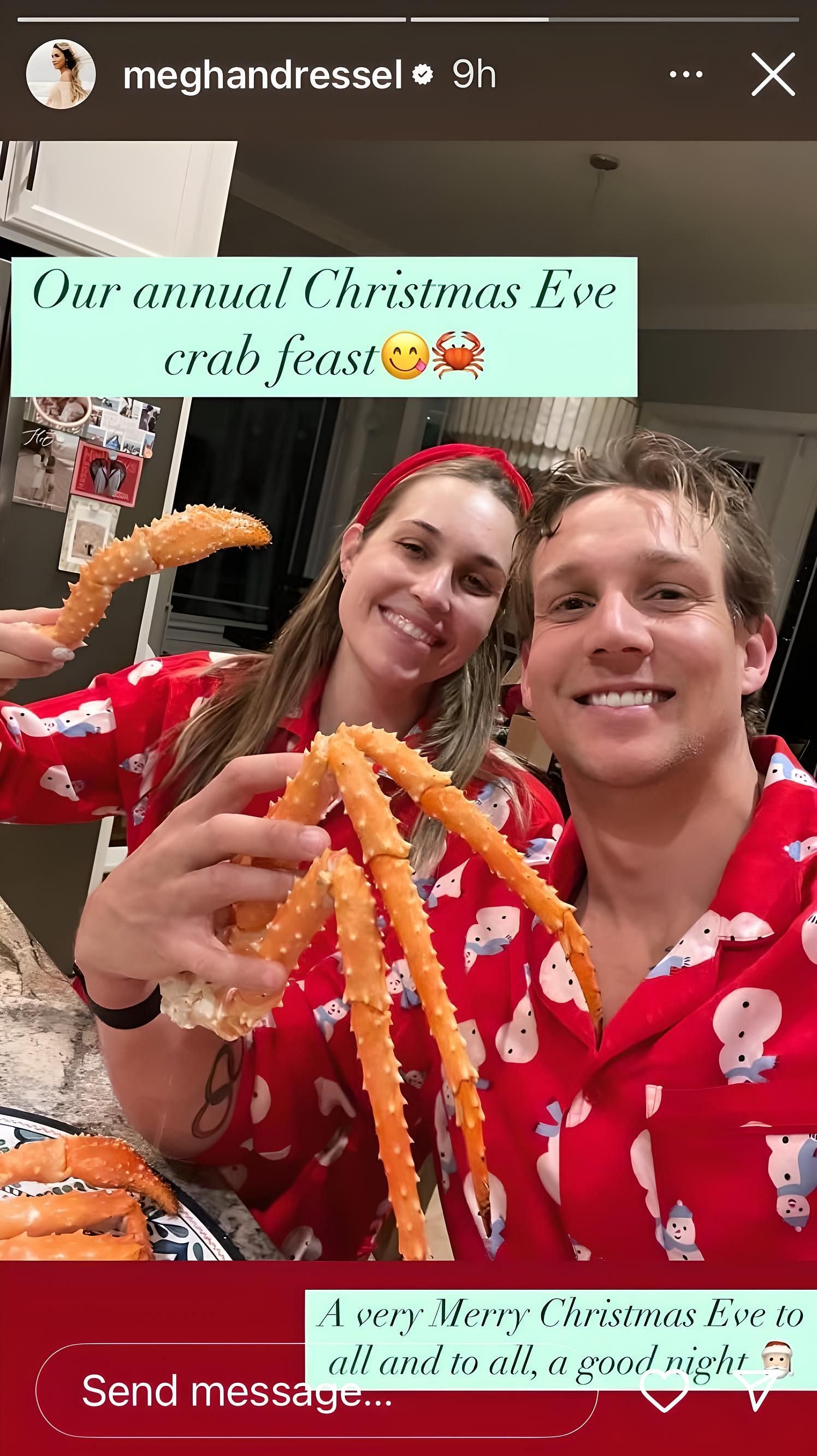 Screenshot of Caeleb Dressel&#039;s wife&#039;s Instagram post: Source: Instagram @meghandressel