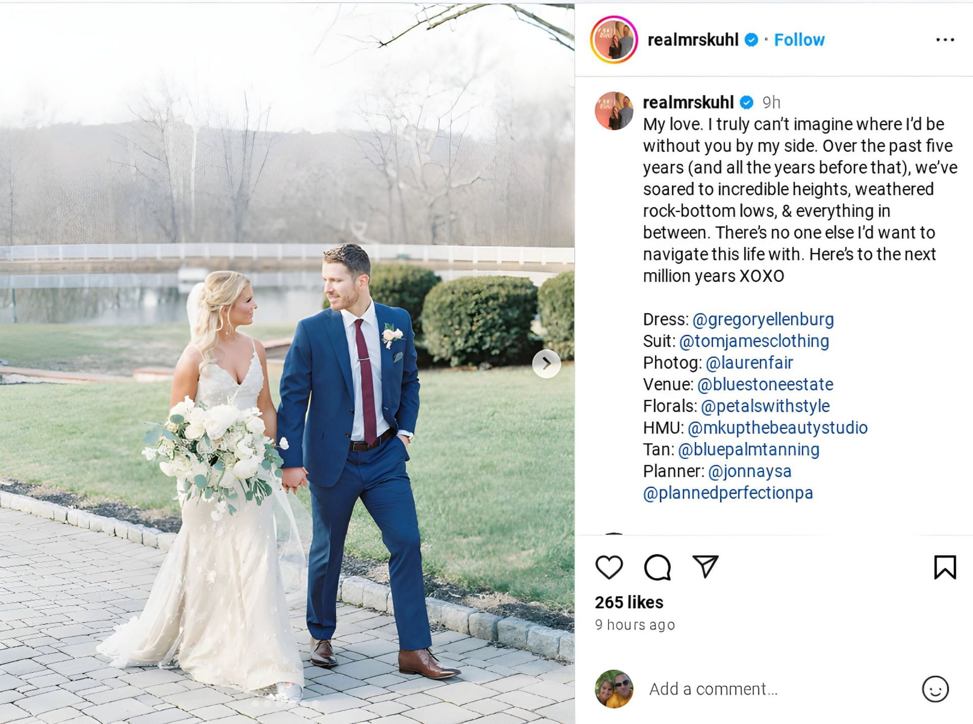 Amanda Kuhl shared a post for her wedding anniversary with her husband Chad Kuhl. (Credits: IG/@realmrskuhl)