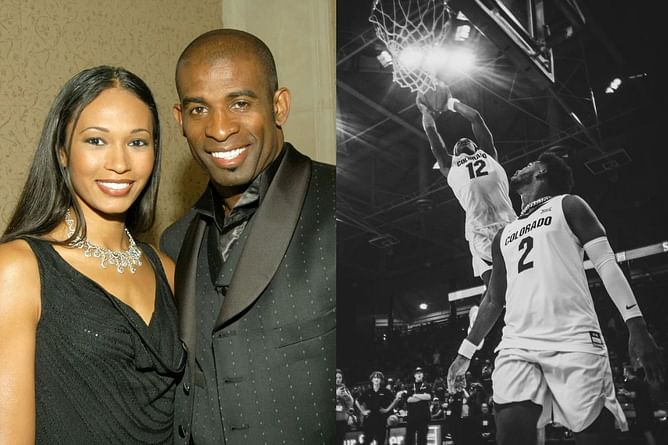 Coach Prime's ex-wife Pilar Sanders hyped up Shedeur & Travis Hunter as the duo stole the show during collab with CU's men's basketball team