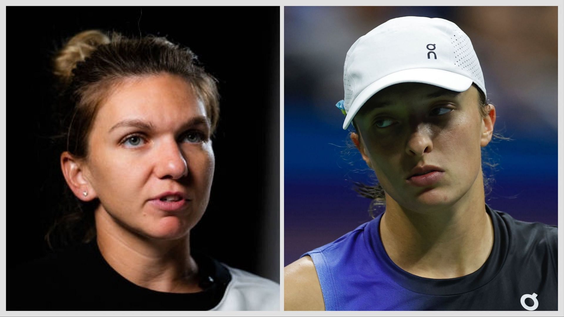 Simona Halep (L), Iga Swiatek (R), Sources: Getty