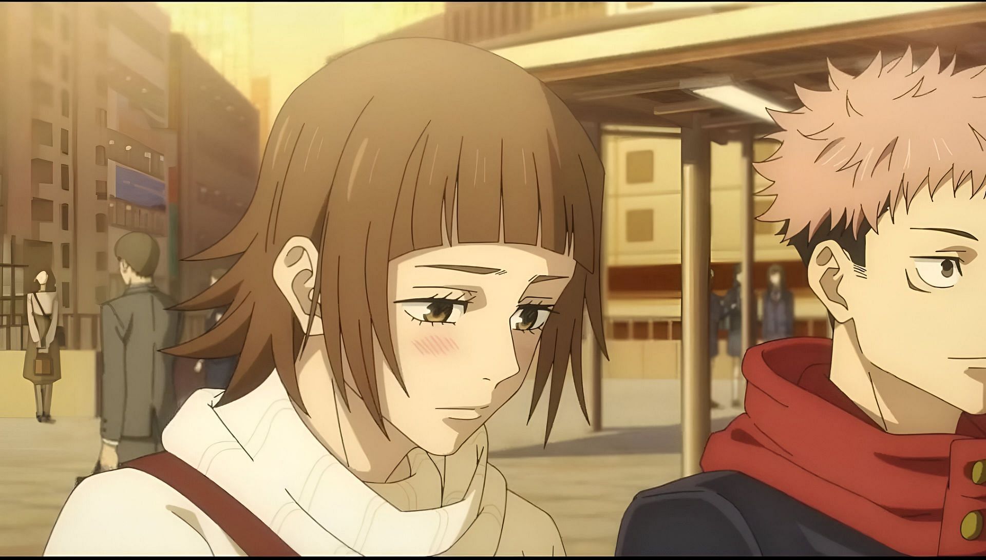 Yuko Ozawa and Itadori Yuji as seen in the anime (Image via MAPPA)