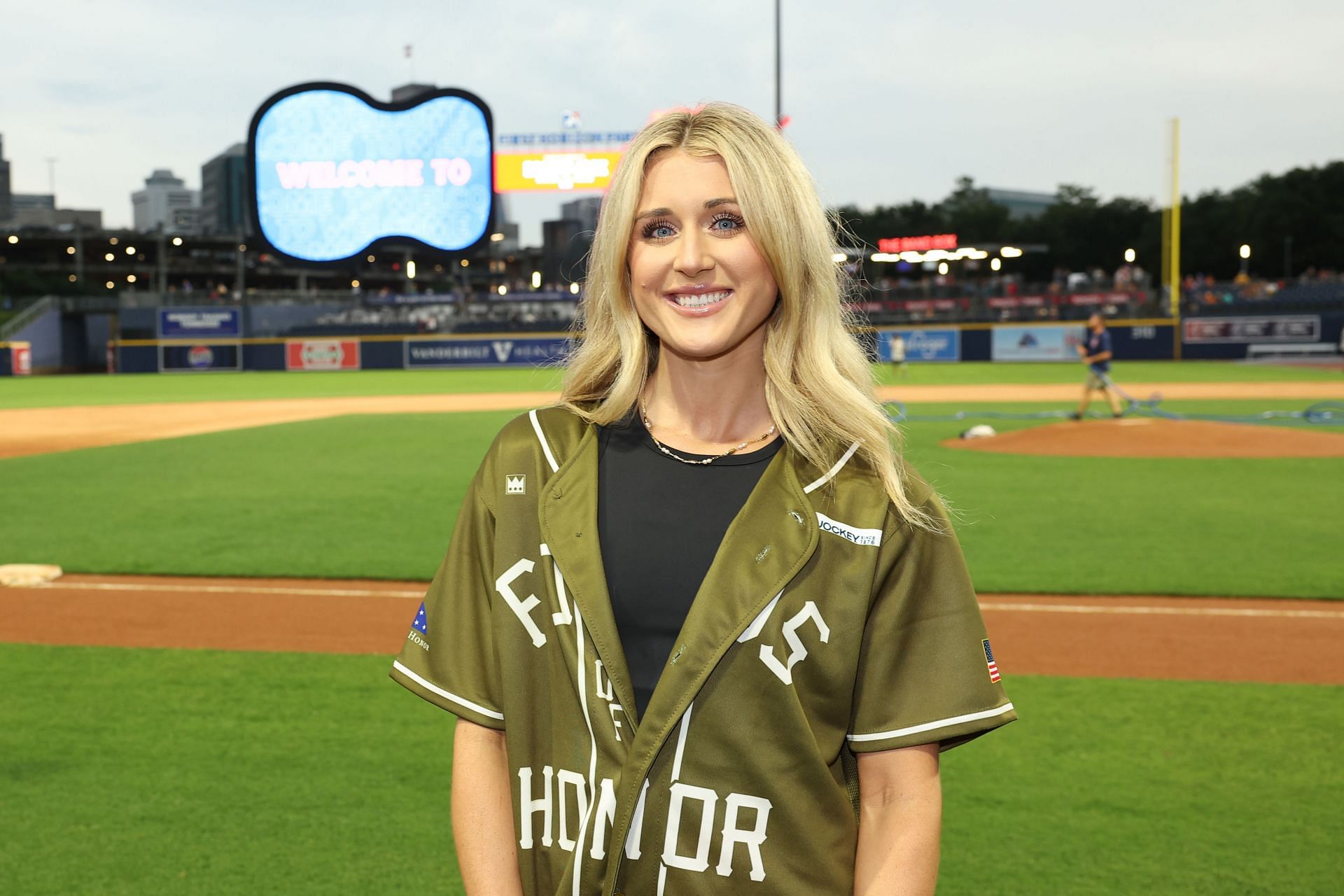 Riley Gaines attends the Folds Of Honor Tennessee Rock N&#039; Jock Celebrity Softball Game in Nashville, Tennessee. (Photo by Getty Images)