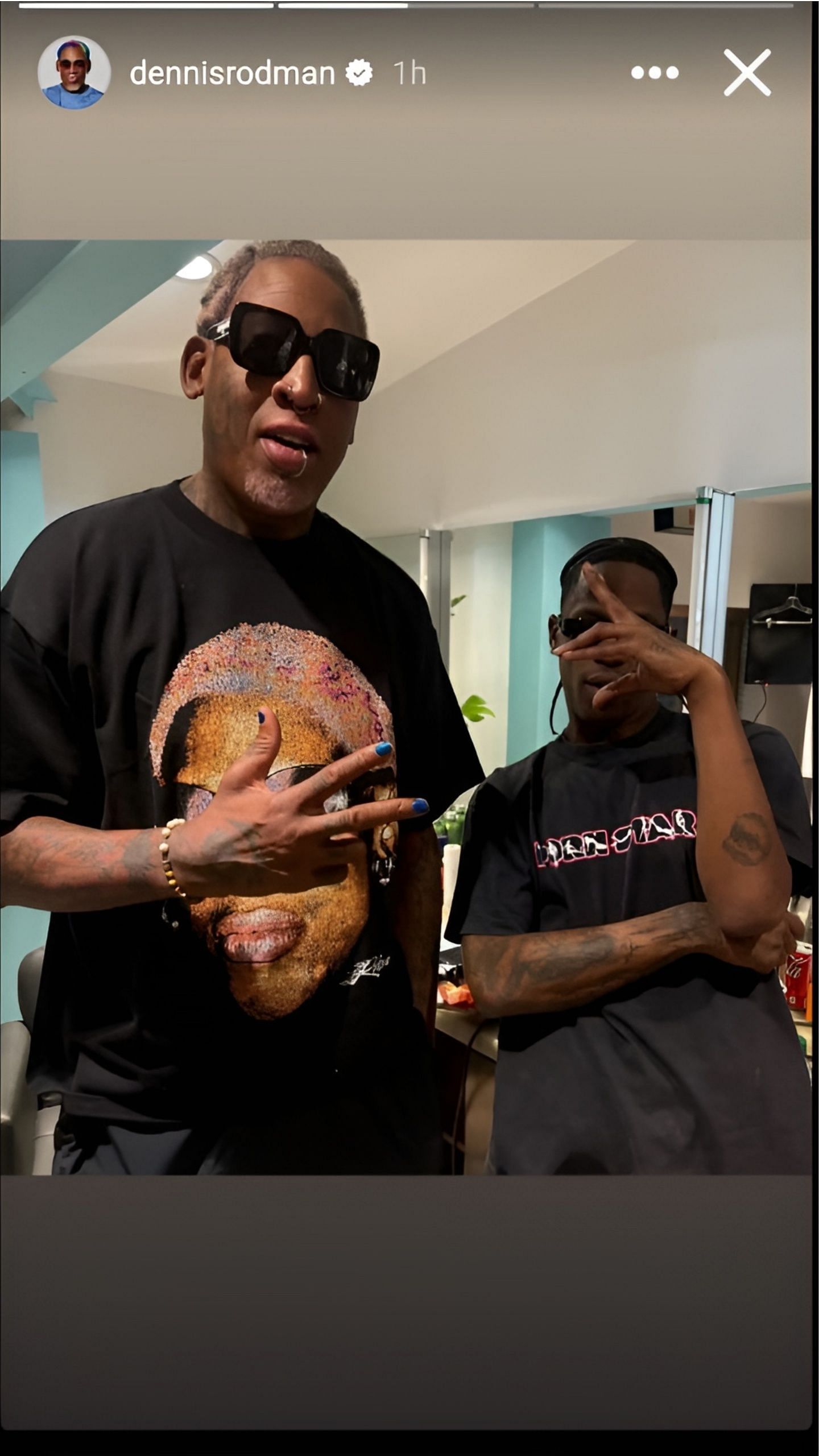 Dennis Rodman with Travis Scott [Credit: IG/@dennisrodman]