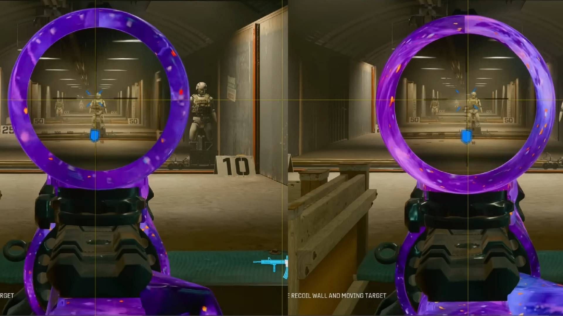 Before and after aim demonstrated by JGOD (Image via Activision/YouTube@JGOD)