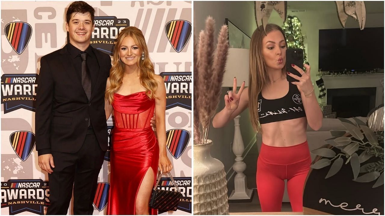 Harrison Burton&rsquo;s fianc&eacute;e Jenna hopped in &ldquo;early&rdquo; on her workout regime hours before Christmas eve (Images from @jennapetty_ on Instagram and Getty Images)