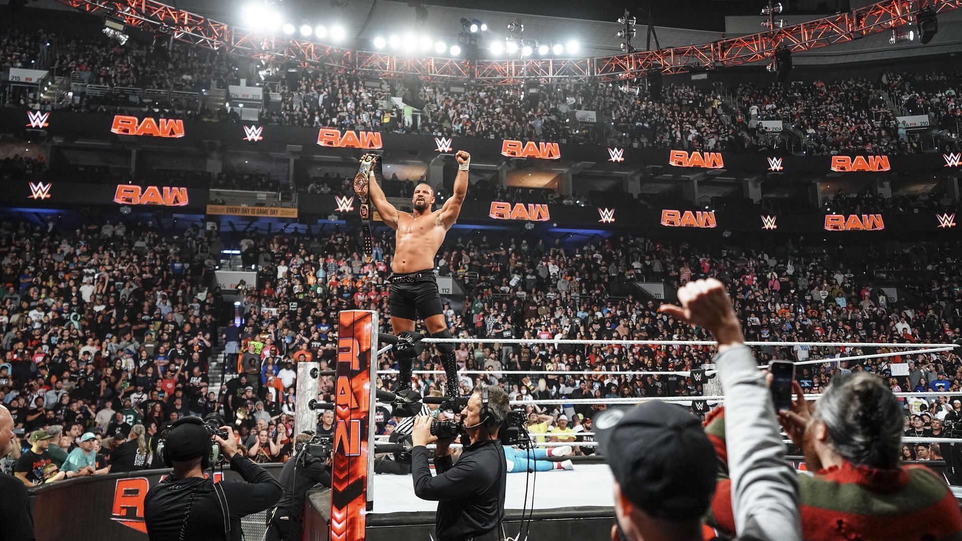 Bron Breakker with the WWE Intercontinental Championship on RAW