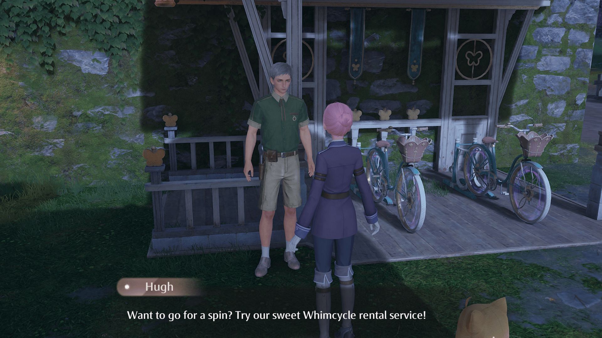 Talk with Doug to get your first Whimcycle bike in Infinity Nikki (Image via Infold Games)