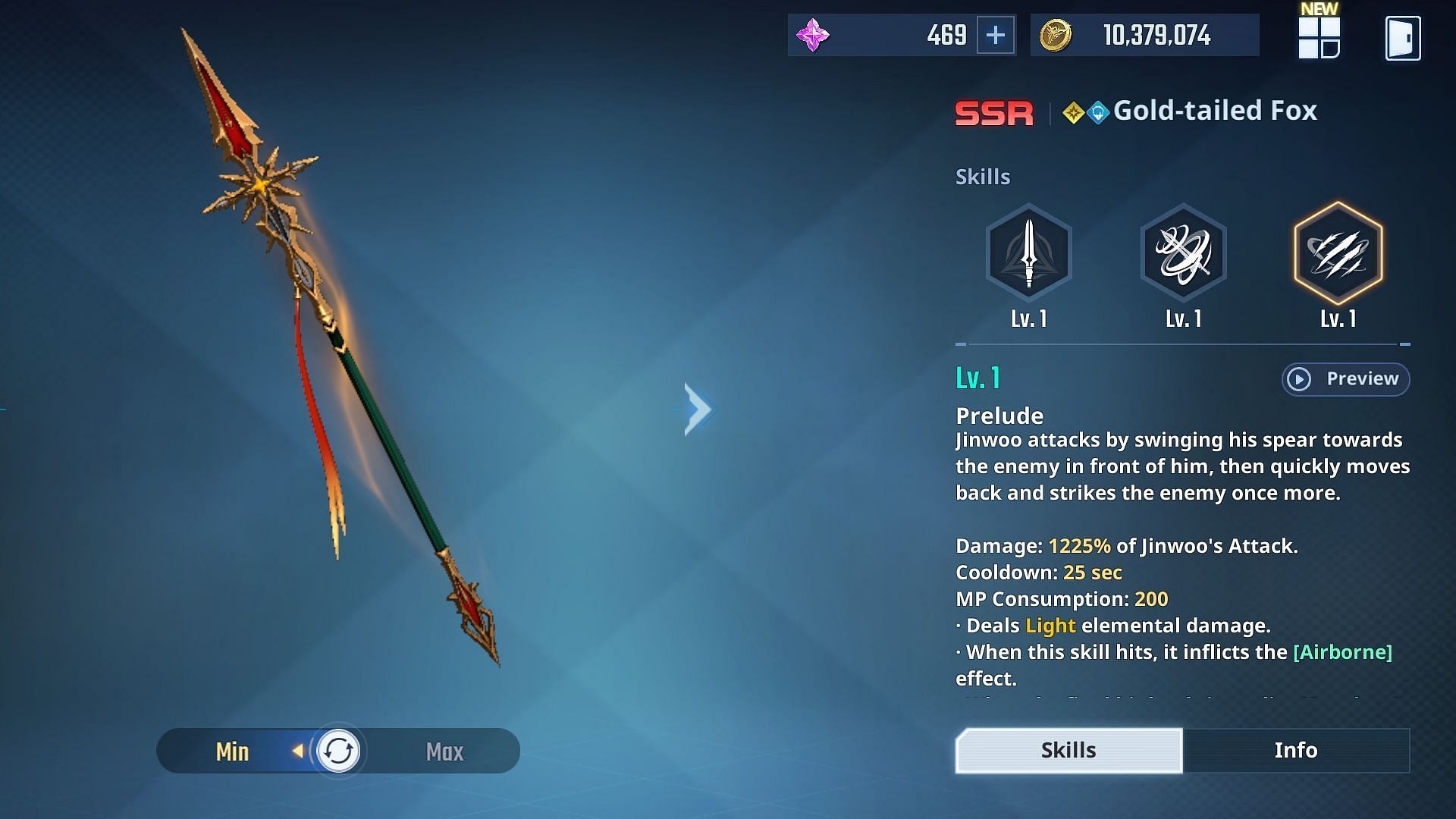 Gold-tailed Fox&#039;s skill (Image via Netmarble)