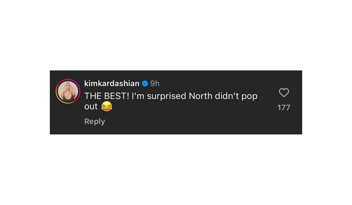 Kim Kardashian&#039;s comment on La La&#039;s post (Image source Instagram/@lala)