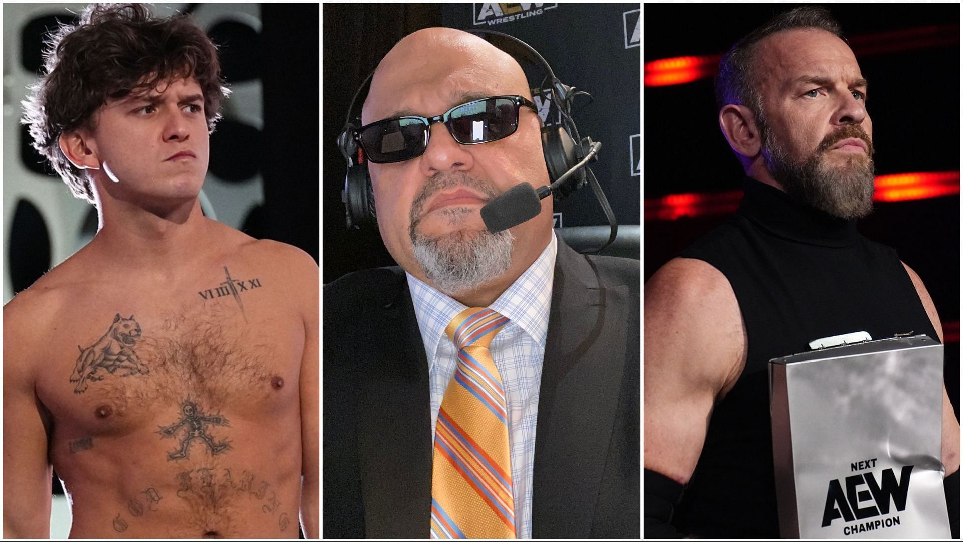 AEW stars Taz, Hook, and Christian Cage